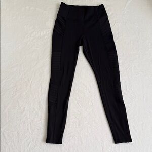 Athleta Black Delancey Moto Tight Leggings